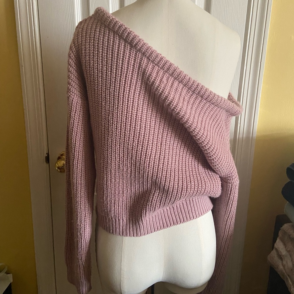 Missguided mauve off the shoulder sweater, size s/m, good condition - Picture 4 of 10